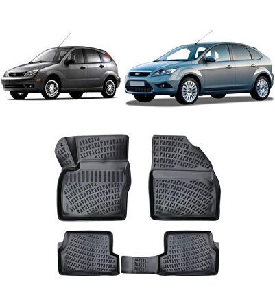 Ford Focus 2 3d Paspas Havuzlu Hb 2005 - 2011 Arası Siyah 4 Parça Set