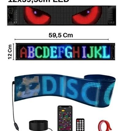 12x59.5cm Matrix Esnek Led Ekran Telefon Kontrollü Cama Yapışan Araba,kamyon,dükkan Bluetooth Tabela