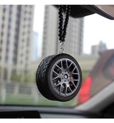 Oto Dikiz Ayna Süs Kolye Sport Çelik Jant Lastik Krom Renk