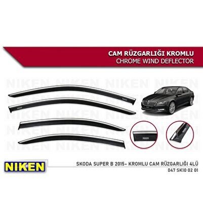 Skoda Superb 2015-2023 Kromlu Cam Rüzgarlığı