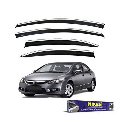 Honda civic fd6 uyumlu cam rüzgarlığı kromlu 2007+