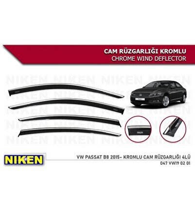 Volkswagen Passat B8 2015-2022 Kromlu Cam Rüzgarlığı