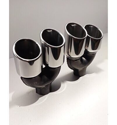 90mm sağ sol takım universal nikelaj egzoz ucu