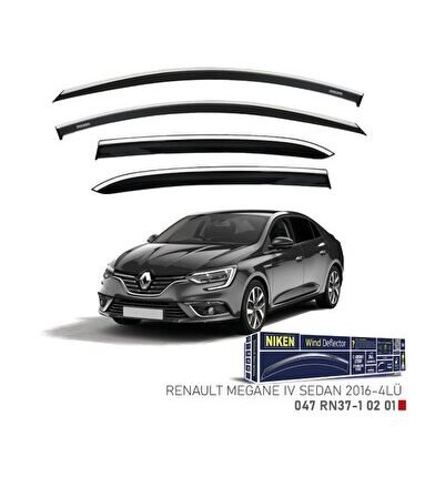Renault Megane 4 Sedan Kromlu Cam Rüzgarlığı 4lü Set 2016 Ve Üstü