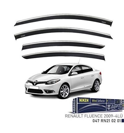 Renault Fluence 2009 -Kromlu Cam Rüzgarlığı 4 LÜ