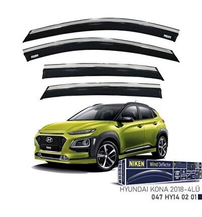 Hyundai Kona Kromlu Cam Rüzgarlığı 4lü 2018 2023