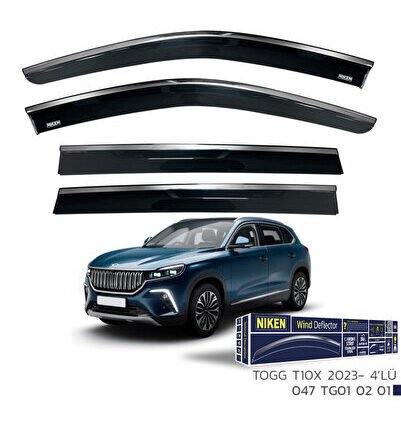 TOGG T10X Niken Kromlu Cam Rüzgarlığı 4lü Set 2023 ve Üstü