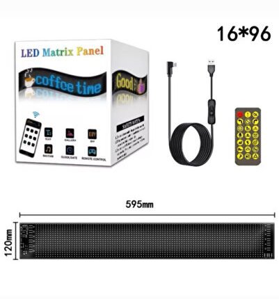 Led Panel Cama Yapışan Telefon Kontrollü Led Ekran Panel MEGA BOY 12X60 CM
