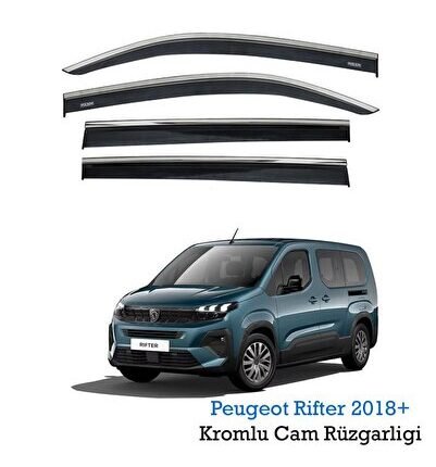 Peugeot rifter cam rüzgarlığı kromlu 2019+
