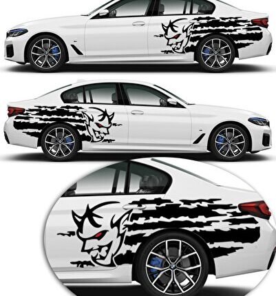 Şeytan Yan Gövde Arka Çamurluk Sticker. Şeytan Aaraba Stickerı