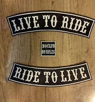Live to Ride  büyük boy sırt yazı patch