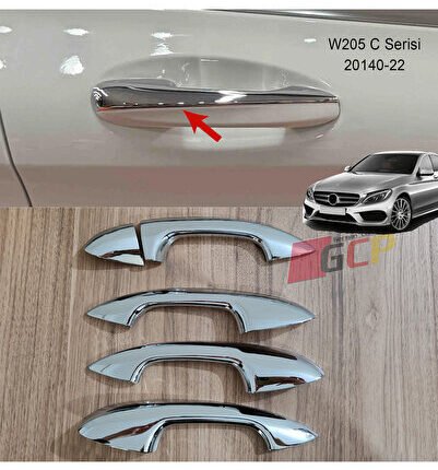 W205 C Serisi Krom Kapı Kolu Kaplaması C180 C200 C200d