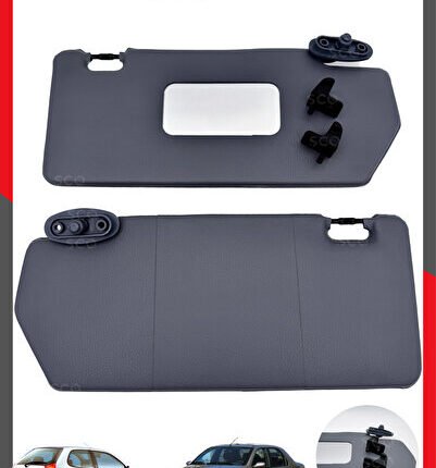 Fiat Palio Fiat Albea Güneşlik Kanca Dahil Sağ ve Sol 2 Adet Gri Güneşlik Fiat Albea 718401631