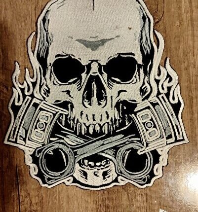 İskelet büyük boy sırt patch