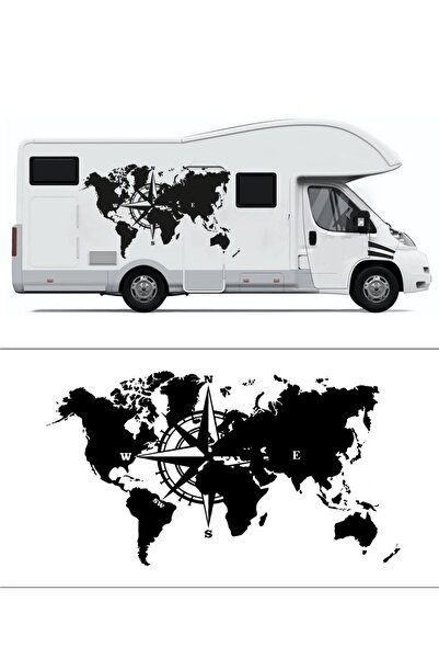 1_org_zoom-22554.jpg 120 X 70 Cm Dünya Pusula Off Road Karavan Sticker - Görsel 1