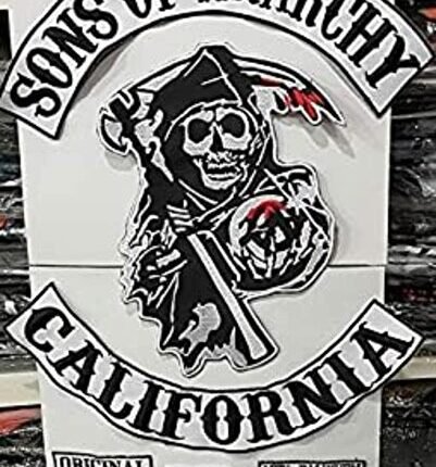 Sons Of Anarchy Nakış Yama Seti Arma Patch California Motorsiklet