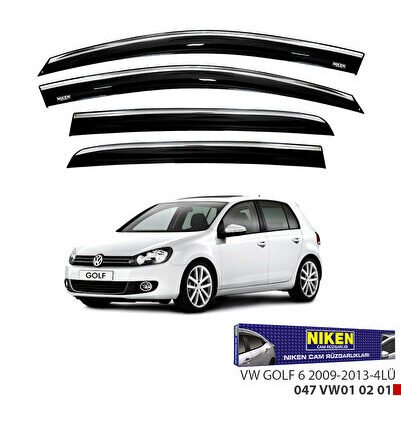 Vw Golf 6 2009-2013 Kromlu Cam Rüzgarlığı 4Lü