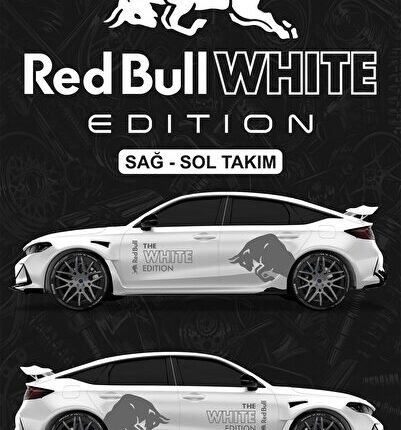 RED BULL WHITE EDITION STİCKER - Yan Gövde Kaplama Seti