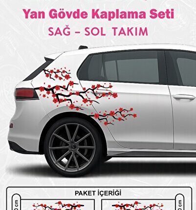 SAKURA KİRAZ ÇİÇEĞİ - Yan Gövde Sticker Seti Kaplama