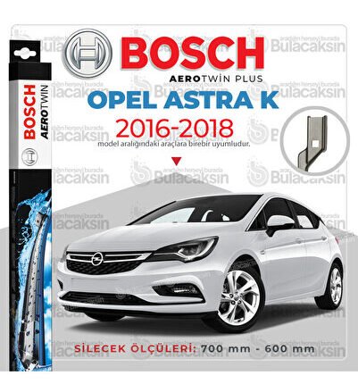 Aerotwin Muz Silecek Takımı Opel Astra K 2016-2018 ile uyumlu