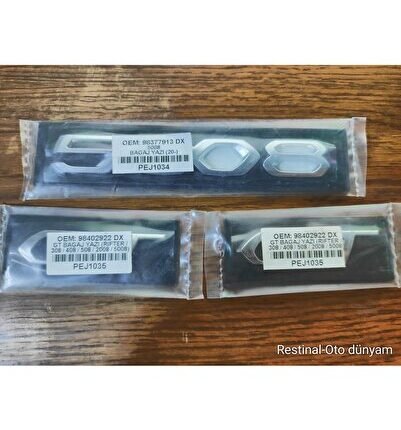 Peugeot 5008 2020-2023 GT Rozeti ve Bagaj Yazısı Seti Krom Logo Çift Bantlı