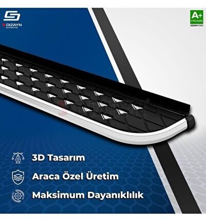 S-Dizayn Nissan X-Trail T31 Diamond Krom Yan Basamak 173 Cm 2007-2014 A+ Kalite NI-T31-YBS-DKR-173