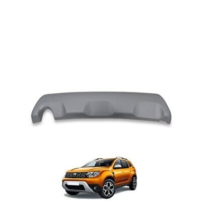 Dacia Duster Uyumlu Yedek Parça Arka Difüzör ABS Mat Gri 2018 - Sonrası