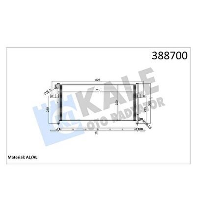 KLIMA RADYATORU NISSAN PICKUP D22 98-/ 710×328×20