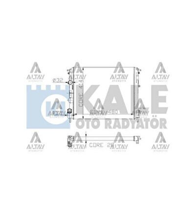 RADYATÖR SU CLIO II 98-05 / SYMBOL II 08-12 / SYMBOL I 98-08 / 1.2-1.2 16V-1.4 16V M-T BRAZING