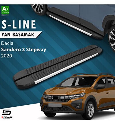 Dacia Sandero 3 Stepway S-Line Aluminyum Yan Basamak 183 Cm 2020 Üzeri A+ Kalite DC-SD3-STW-YBS-SL-A