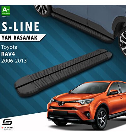 Toyota Rav 4 3 S-Line Siyah Yan Basamak 163 Cm 2006-2013 A+ Kalite TO-RV3-YBS-SL-SA-163