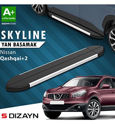 Nissan Qashqai +2 Skyline Aluminyum Yan Basamak 183 Cm 2007-2014 A+ Kalite NI-QS1-A2-YBS-SKY-AL-183
