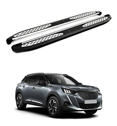 Uyumlu Peugeot 2008 2020-2023 Yan Basamak Plus Siyah