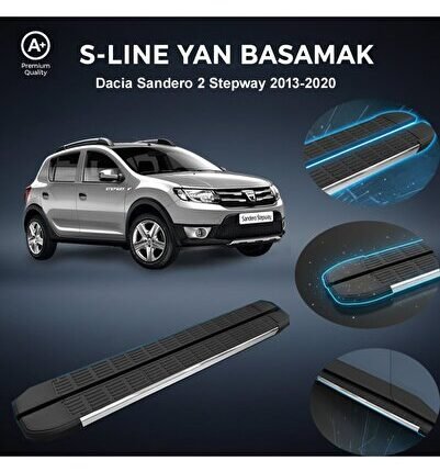 Dacia Sandero Stepway S-Line Premium Krom Yan Basamak 2021 Sonrası