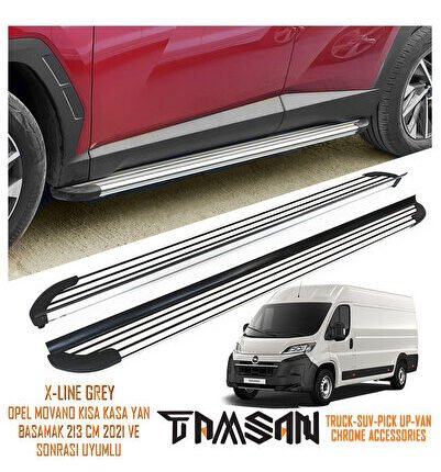 OPEL MOVANO KISA KASA X-LINE MODEL YAN BASAMAK GRI 213 CM 2021 VE SONRASI UYUMLU