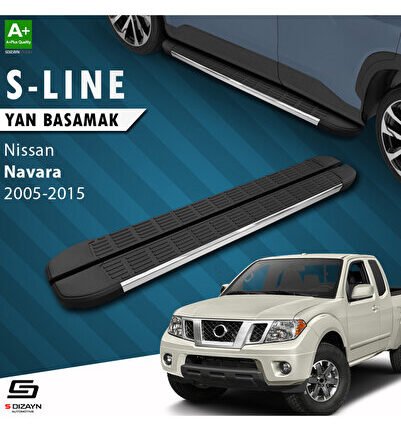 Nissan Navara 2 S-Line Krom Yan Basamak 203 Cm 2005-2015 A+ Kalite NI-NV2-YBS-SL-KA-203