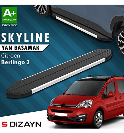 Citroen Berlingo 2 Skyline Aluminyum Yan Basamak 193 Cm 2008-2018 A+ Kalite CI-BL2-YBS-SKY-AL-193