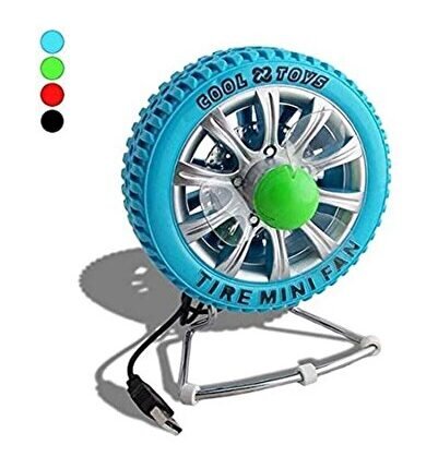 USB Tekerlek Görünümlü Renkli Mini Fan