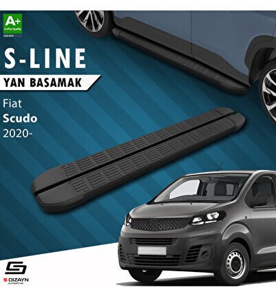 Fiat Scudo 3 Kısa Şase S-Line Siyah Yan Basamak 213 Cm 2020 Üzeri A+ Kalite FI-SC3-KS-YBS-SL-SA-213