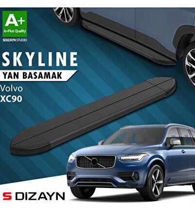 Volvo XC90 2 Skyline Siyah Yan Basamak 193 Cm 2015-2019 A+ Kalite VO-X92-YBS-SKY-SA-193
