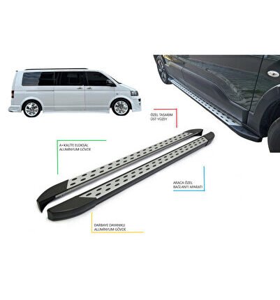 T5 CARAVELLA UZUN ŞASE NOKTALI YAN BASAMAK 2004-2015