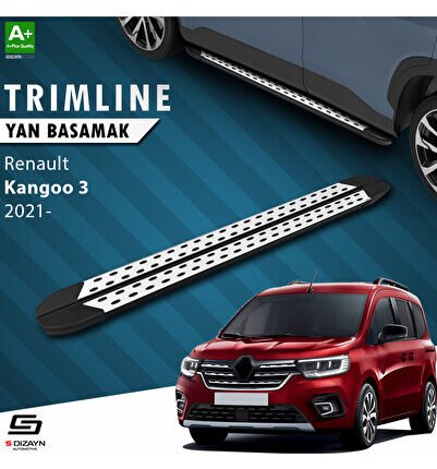S-Dizayn Renault Kangoo 3 Uzun Şase TrimLine Gri Yan Basamak 230 Cm 2021 Üzeri A+ Kalite RE-KO3-US-Y