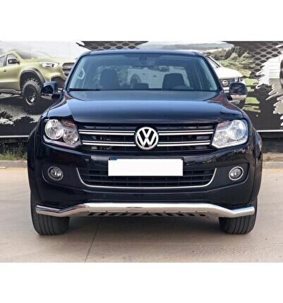 Volkswagen Amarok Uyumlu Yedek Parça 2010+ Off Road Saclı Ön Koruma Ön Tampon Koruma Demiri Krom Gl