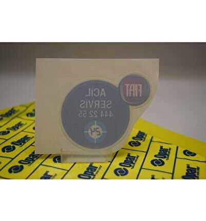 FIAT ÖN CAM ACİL SERVİS ETİKETİ OPAR