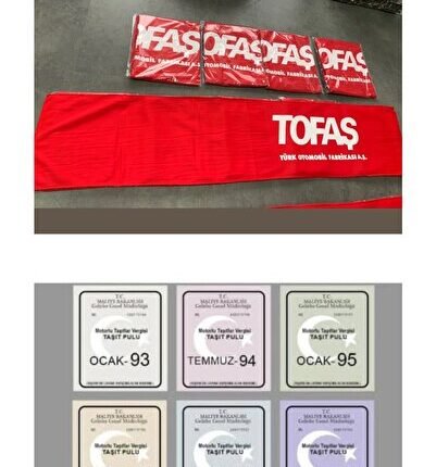 Kırmızı Tofaş Opar Havlu - Vergi Pulu Set