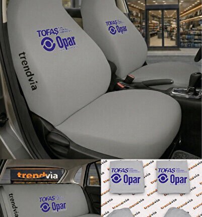 Opar Logolu Oto Koltuk Kılıfı Ön Arka Set – Penye Likralı Universal Koltuk Koruyucu Servis Kılıfı