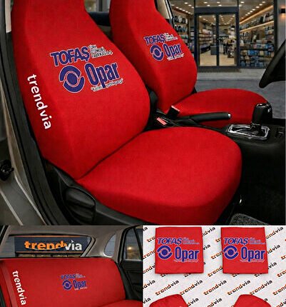 Opar Logolu Oto Koltuk Kılıfı Ön Arka Set – Penye Likralı Universal Koltuk Koruyucu Servis Kılıfı