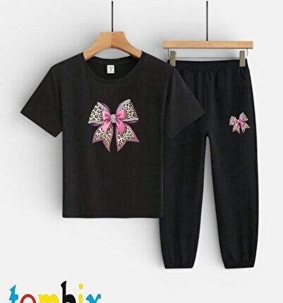 LEOPAR KURDALE BASKILI T-SHİRT EŞOFMAN ALTI(ALT EŞOFMANI CEPLİ) ALT-ÜST ÇOCUK TAKIM