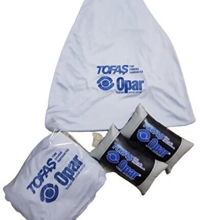 Opar Gri Penye Servis Kılıfı Ve Gri Deri Yastık