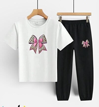 LEOPAR KURDALE BASKILI T-SHİRT EŞOFMAN ALTI(ALT EŞOFMANI CEPLİ) ALT-ÜST ÇOCUK TAKIM